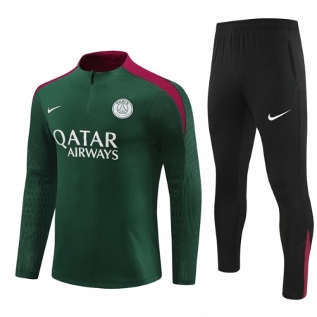 Paris Saint Germain Kind Trainings Sweatshirt Kwart-Zip 2024-25 Groene Paris Saint Germain Kind Trainings Sweatshirt Kwart-Zip 2024-25 Groene